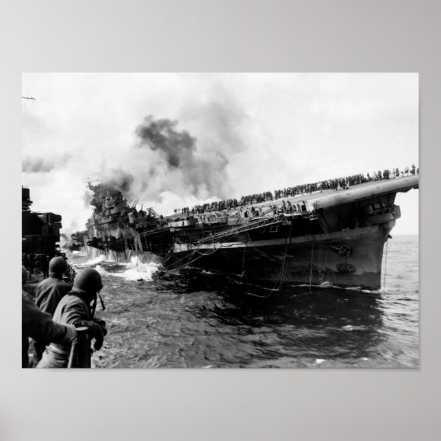 Poster USS Franklin après l'attaque - 1945 (Devant)