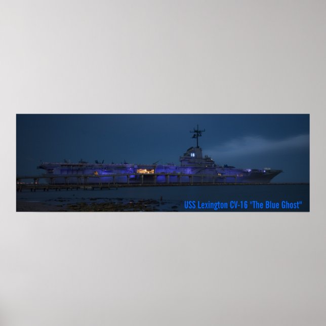 Poster USS Lexington CV-16 "The Blue Ghost" (Devant)