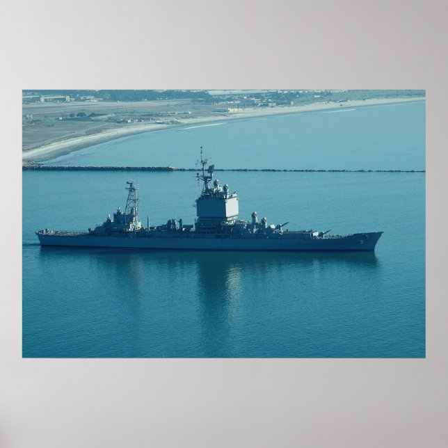 Poster USS Long Beach", croiseur nucléaire CGN-9, le (Devant)