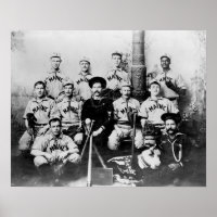 USS Maine Baseball Team à La Havane Cuba Photograp
