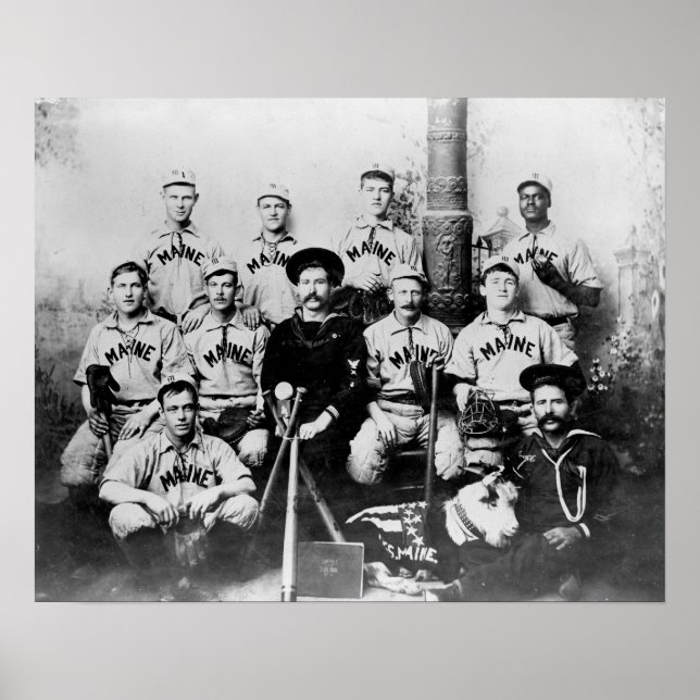 Poster USS Maine Baseball Team à La Havane Cuba Photograp (Devant)