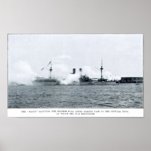 Poster USS Maine dans le port de La Havane