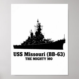 Poster Uss Missouri Hommes Femmes Bb-63 Cuirassé Uss Miss