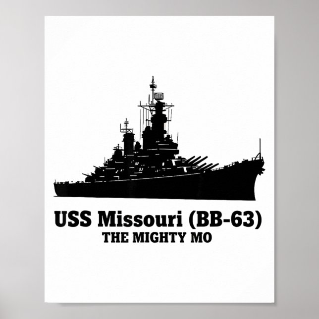 Poster Uss Missouri Men Women Bb-63 Battleship Uss Missou (Devant)