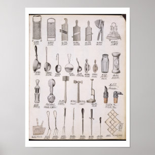 Poster Ustensiles de cuisine, d'un catalogue commercial