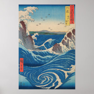 Poster Utagawa Hiroshige - Naruto Whirlpool, Awa Province