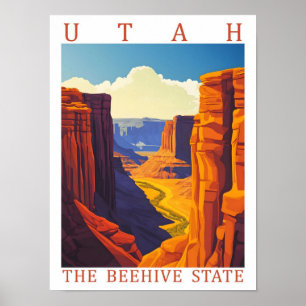 Poster Utah Beehive State USA Travel Place