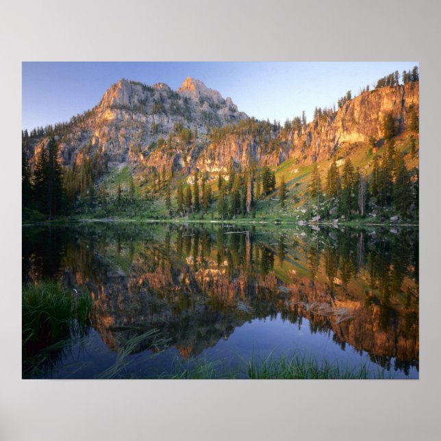Poster UTAH. États-Unis Le mont Magog reflété dans le pin (Devant)