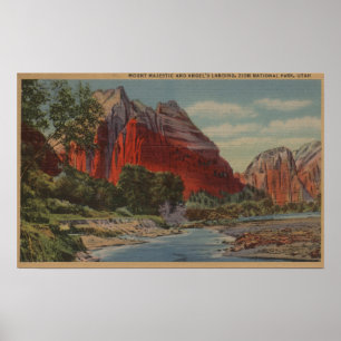 Poster Utah - Le mont Majestic et l'atterrissage de l'ang