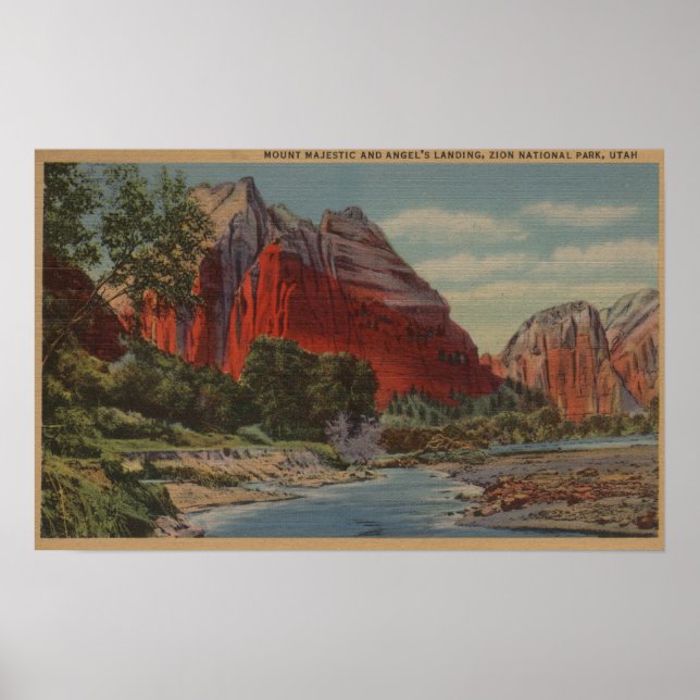 Poster Utah - Le mont Majestic et l'atterrissage de l'ang (Devant)