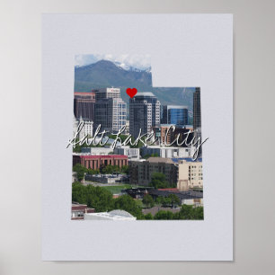 Poster Utah State Photo insert and town name