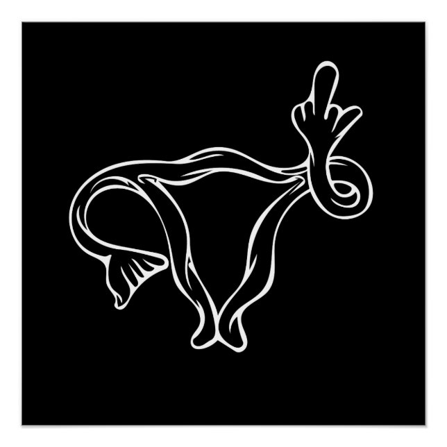 Poster Uterus à doigt moyen Pro-choix (Devant)