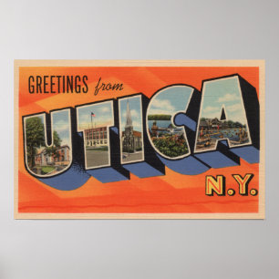 Poster Utica, New YorkGrandes lettres ScènesUtica, NY
