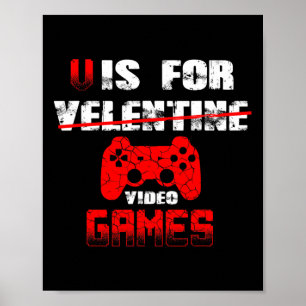 Poster V Est Pour Jeux Vidéos Garçons Valentines Jour Enf