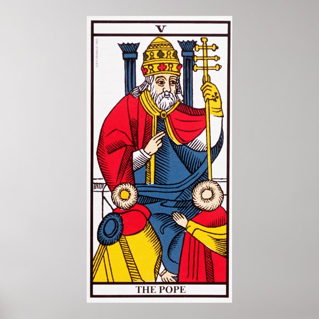 Poster V Le Pape, carte Tarot (Devant)