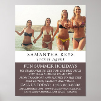 Poster Vacances Bikini, Annonce d'agent de voyage