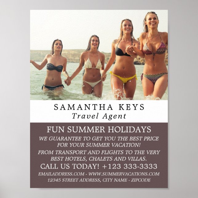 Poster Vacances Bikini, Annonce d'agent de voyage (Devant)