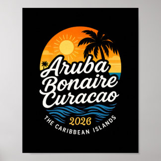Poster Vacances de croisière aux îles ABC Aru Bonaire Cur