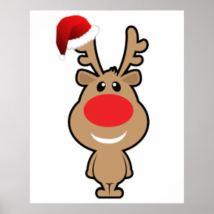 Poster vacances de Noël amusant père Noël