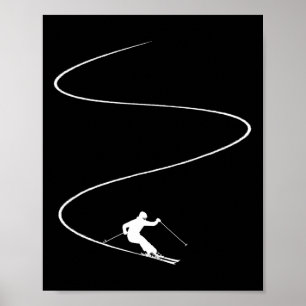 Poster Vacances de ski Sports d'hiver - Ski Piste Ski Ski