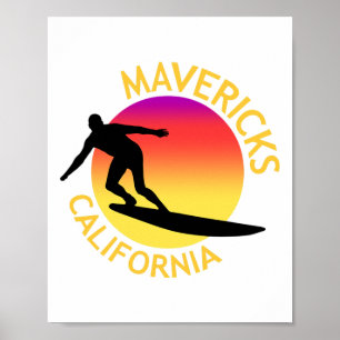 Poster Vacances de surf Mavericks en Californie