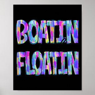 Poster Vacances d'été en bateau et flottement Vie lacustr