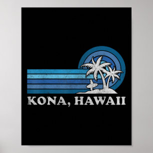 Poster Vacances d'été en famille vintage à Kona Hawaii Be