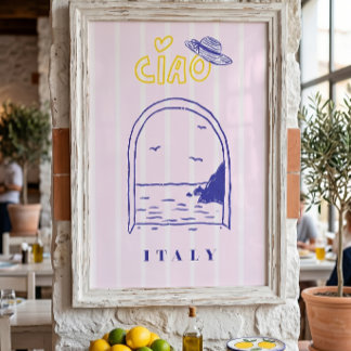 Poster Vacances d'été en Italie Ciao