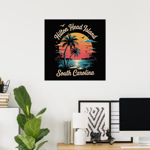 Poster Vacances d'été Rétro Caroline du Sud