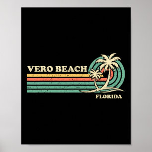 Poster Vacances d'été rétro vintage Floride Vero Beach M