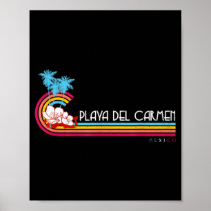 Poster Vacances d'été vintage Mexique Playa Del Carmen