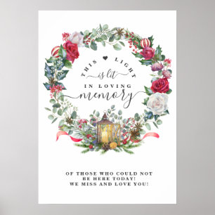 Poster Vacances d'hiver Wreath In Love Memory Sign