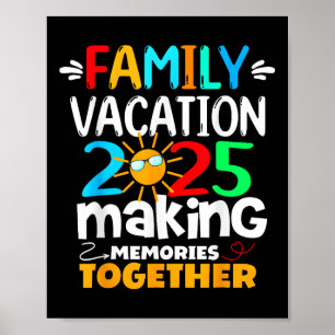 Poster Vacances en famille 2025 Plage Correspondant Famil