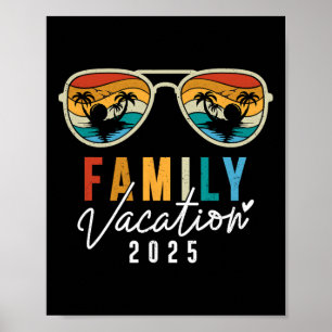 Poster Vacances en famille 2025 Plage Été Hommes Femmes E