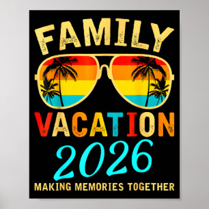 Poster Vacances en famille 2026 Plage Été Correspondant V