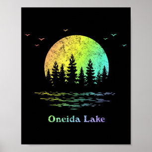 Poster vacances en famille d'aventure en plein air du lac
