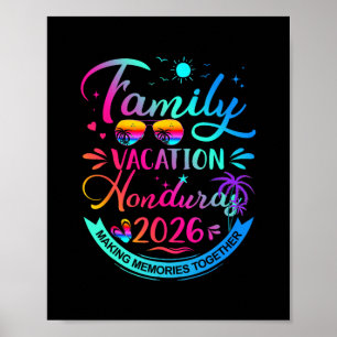 Poster Vacances en famille Honduras 2026 Cadeau de palmie