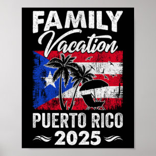 Poster Vacances en famille Porto Rico 2025 Plage Été Vaca