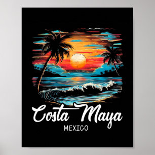 Poster Vacances en famille Retro Sunset Mexique Costa May