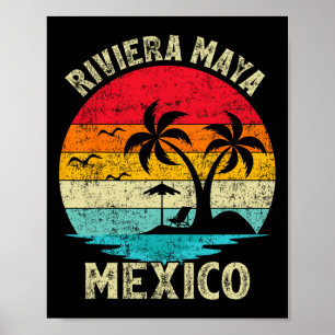Poster Vacances en famille Vintage Retro Mexique Riviera