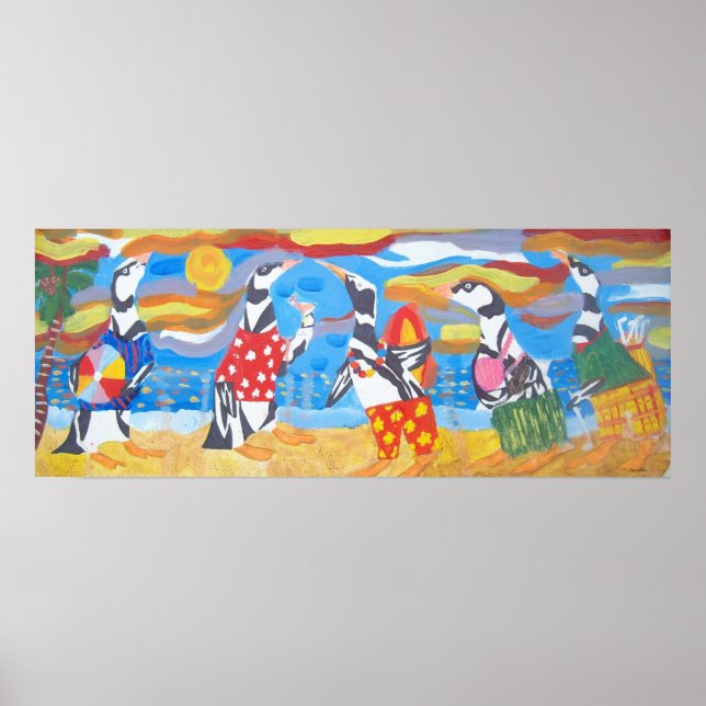 Poster Vacances en pingouin (Devant)