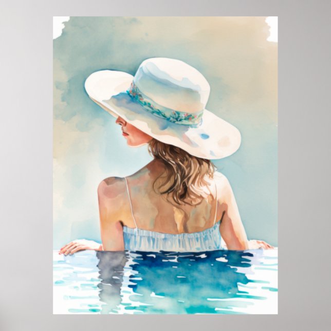 Poster Vacances en piscine (Devant)