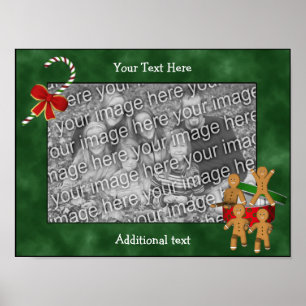 Poster Vacances Gingerbread Men Frame Ajouter Votre Photo