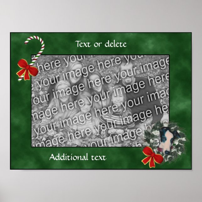 Poster Vacances Greyhound Wreath Ajouter Votre Photo (Devant)