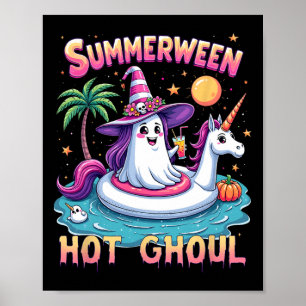 Poster Vacances Halloween Groupe Fête Funny Summerween Wi