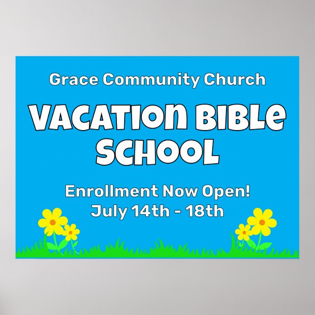Poster Vacances personnalisées Bible Fleurs de l'école (Devant)