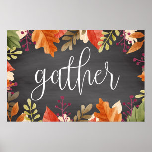 Poster Vacances reconnaissantes d'automne de thanksgiving
