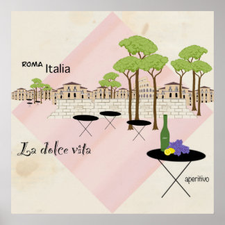 Poster Vacances Romaines Pastel Moderne