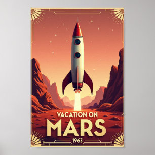 Poster Vacances sur Mars : 1963 Retro Space Travel