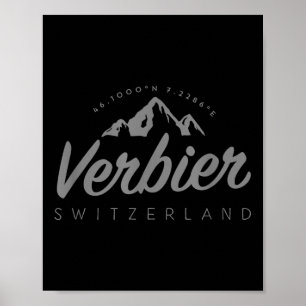 Poster Vacances Verbier Mountain Ski Suisse